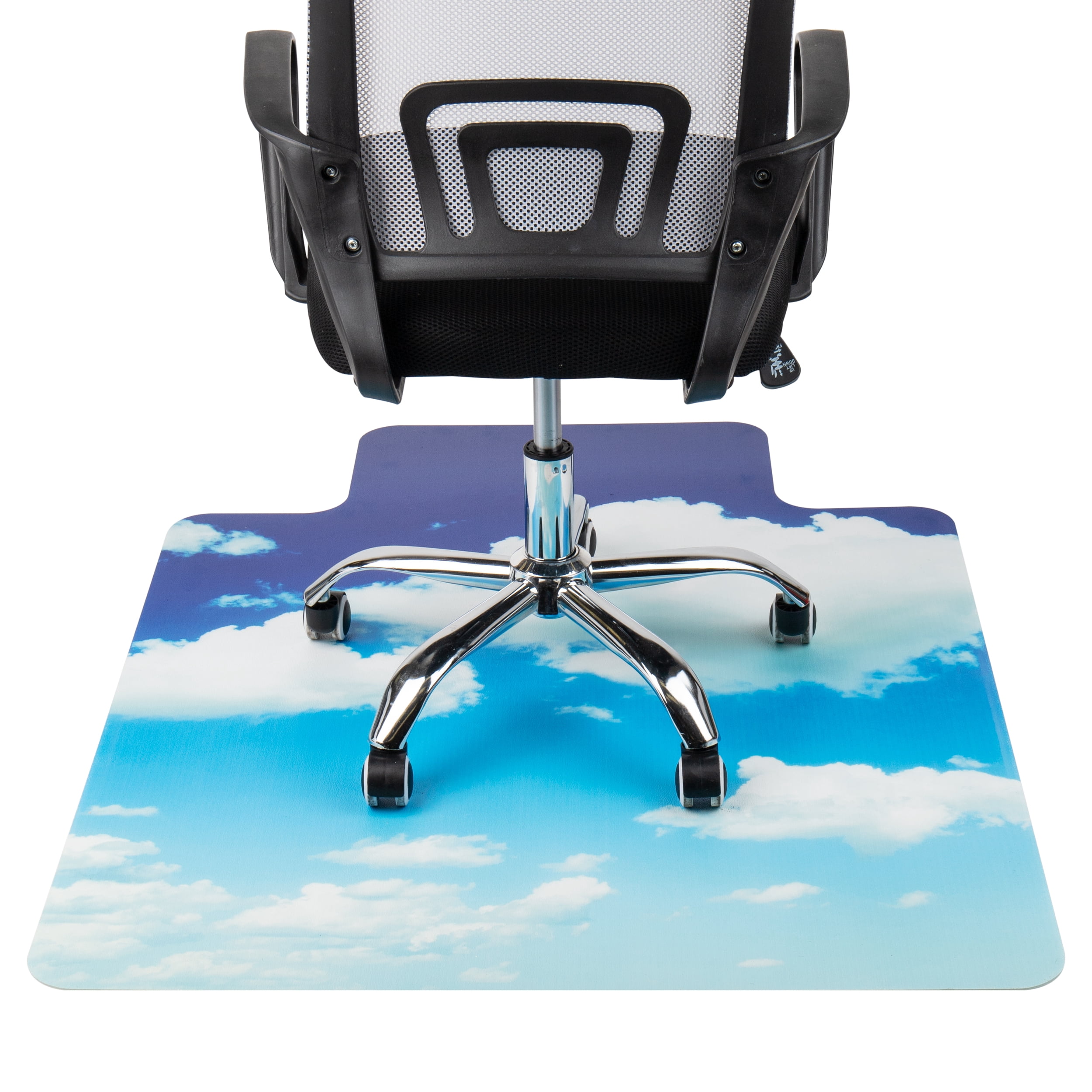 Mind Reader Office Chair Mat for Hardwood Floors, Polycarbonate, 47.25"L x 35.5"W x 0.125"H, Blue