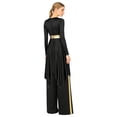 thumbnail image 5 of iiniim Women Liturgical Dancewear Long Sleeve Praise Dance Tunics with Wide Leg Baggy Pants Black L, 5 of 7