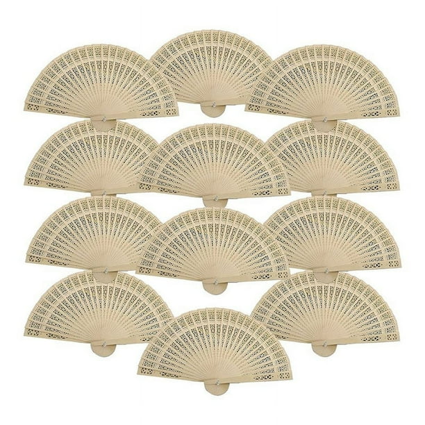 Abanico de Mano de Madera de 12 Piezas, Abanicos Plegables de Madera una Granel, Abanicos Chinos Vintage, Abanico de Mano Plegable para Mujeres, Regalos de Boda y CumpleañOs