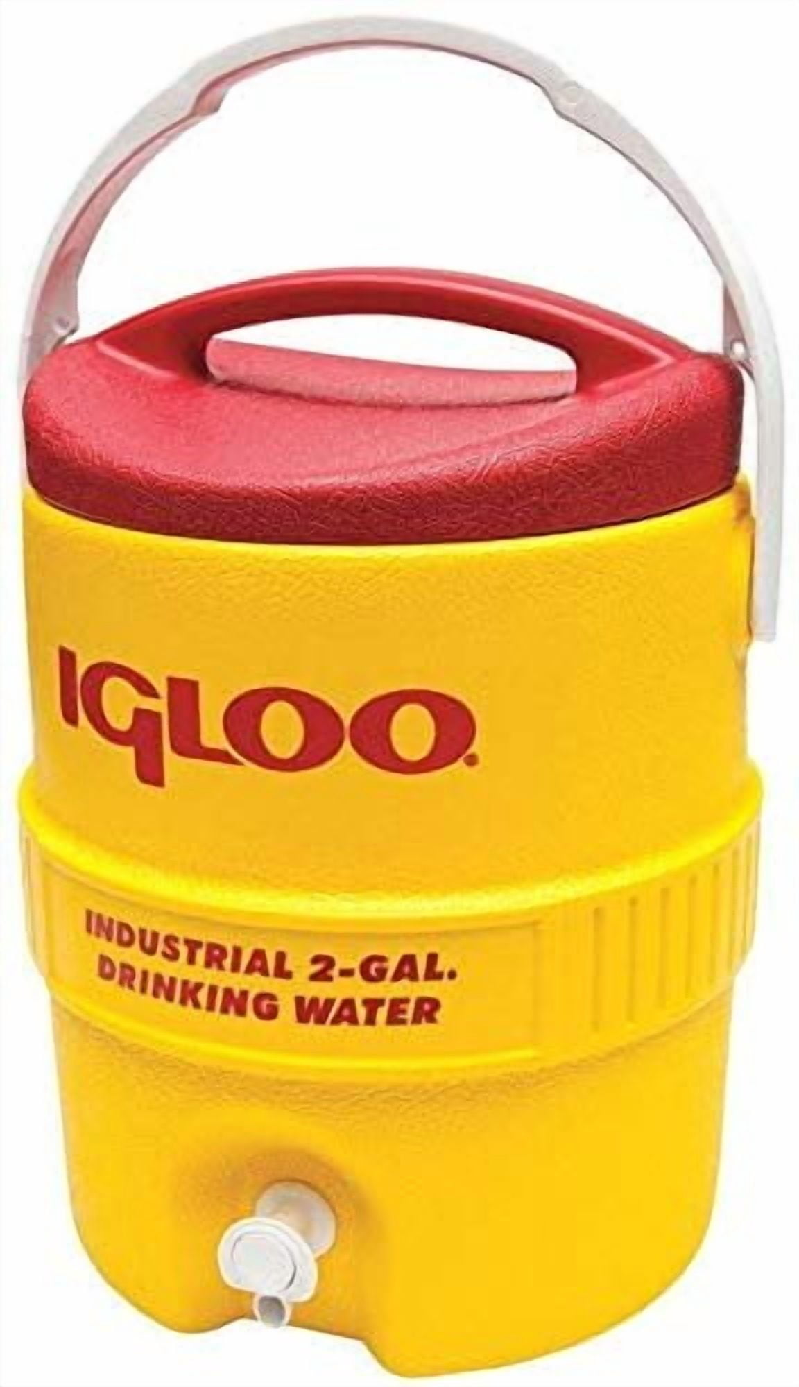 Igloo 5 Gallon Yellow & Red Industrial Cooler - 3-Day Ice Retention, Drip-Resistant Spigot
