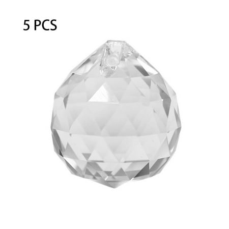 

5Pcs Gift Suncatcher Chandelier Crystal Ball Prism Faceted Feng Shui Pendant DIY