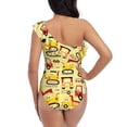 thumbnail image 5 of Haiem Funny Construction Vehicles Women's One Piece Swimsuits Tummy Control One Shoulder Bathing Suits Ruffle Swimwear-Medium, 5 of 8