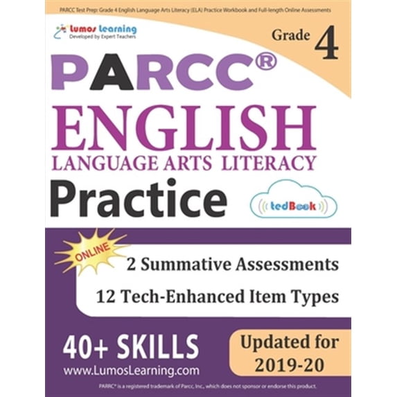 Pre-Owned PARCC Test Prep: Grade 4 English Language Arts Literacy (ELA) Practice Workbook and Full-length Online Assessments: PARCC Study Guide: 3 (PARCC by Lumos Paperback