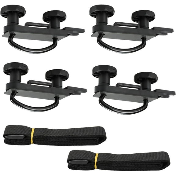 4 PCS Roof Box U-Bolt Clamps, Universal Metal Rooftop Cargo Carrier Rack Bolts, Car Van Mounting Fitting Kit, U-Bracket Clips with 8 Lock Nuts