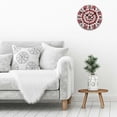 Creowell Round Wooden Wall Clock Red White Print Silent Movement 10 ...