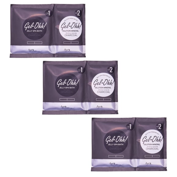 AvryBeauty Gel-Ohh Jelly Spa Bath 3 Pack Infusión de carbón de jengibre y hierba de limón Servicios de salón de pedicura perfumados Jelly Pedicure Pedi Terapia de calor y aroma