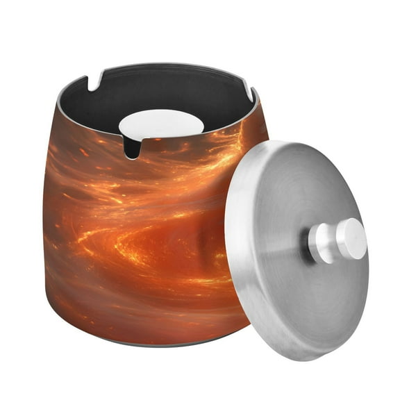 ALAZA Cigar Ashtray with Lid Fox at Fire Ash Tray for Cigarettes Smokeless Ashtrays