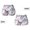 thumbnail image 3 of Sigee Butterflies in Pastel Print Women's High Waist Workout Shorts - Squat Proof, Tummy Control, Yoga and Gym Activewear-Small, 3 of 9