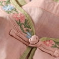 thumbnail image 4 of Busydd Womens Tops Fashion Floral Embroidered Button Peasant Shirts Casual 3/4 Length Sleeve V Neck Summer Tops for Women Comfortable Loose Spring Tops, 4 of 4