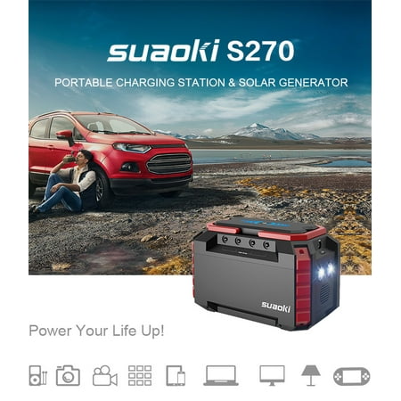 Suaoki S270 Portable Chorging Station & Mini Solar Generator 150Wh with 2 AC Ports, 4 DC Ports, 1 USB Fast-Chorging Port, 3 USB Ports for Camping Travel (The Best Portable Generators Review)