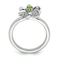 thumbnail image 2 of 925 Sterling Silver Peridot Flower Stackable Ring Leaf Birthstone August Gemstone, 2 of 8
