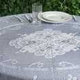 thumbnail image 2 of Balsa Circle 70" Ivory Round Tablecloth Floral Lace Table Linens Dining Decorations, 2 of 6