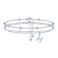 thumbnail image 1 of Pulsera Ursteel Silver Tobillera con inicial en H ajustable, 8.5 pulgadas, 1 of 7
