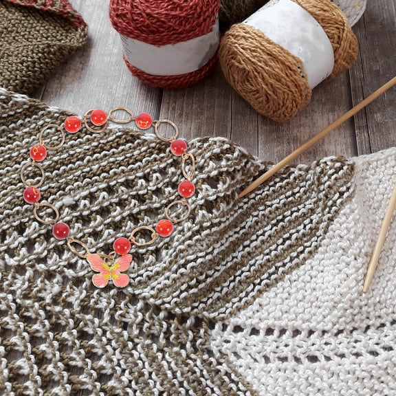FOMIYES Knitting Counter Set with Metal Row Counters and Bead Chains for Knitting and Craft Enthusiasts