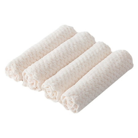 

KEVCHE 4PCS Household Dual-use Coral Fleece Dish Cloth Towel Kitchen Dishclout