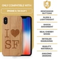thumbnail image 7 of Case Yard Wooden Case Outside Soft TPU Silicone, Slim Fit Shockproof Wood Protective Phone Cover for Girls Boys Men and Women, Supports Wireless Charging Love SF Design case for iPhone-X, 7 of 7