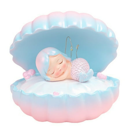 

Mpeace Night Light Gorgeous Desktop Ornament Resin Kids Star Shell Fairy Light for Bedroom