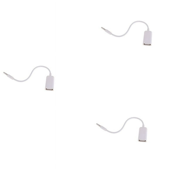 3X USB Female to AUX 3.5mm Male Jack Plug Audio Converter Adapter Data Cable