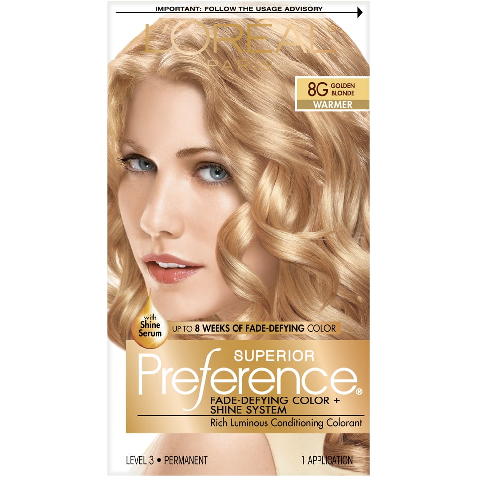 L'Oreal Paris Superior Preference Permanent Hair Color, 8G Golden Blonde