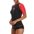 thumbnail image 6 of Beautyin Women's Rash Guards Sports Top Shorts Sleeves Patchwork Athletic Shirt, 6 of 6