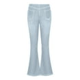 thumbnail image 4 of Htigea Clearance Womens Petite Jeans Stretch Trousers with Zipper High Bell Flare Women's Waisted Stretchy Length Jeans for Women Light Blue,XL, 4 of 4