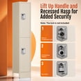 thumbnail image 4 of Sapital 2 Door Metal Locker, Heavy-Duty Storage Locker with Hook, Storage Cabinet for Home, Office, Gym, Workshop, Beige, 4 of 7