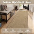 thumbnail image 6 of SIXHOME Outdoor Runner 2'x8' Modern Bordered Indoor Outdoor Runner Rugs Polypropylene Washable Non Shedding, Easy Clean, Waterproof, Durable Outdoor Carpet for Porch Balcony Deck Neutral Brown, 6 of 7