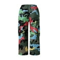 thumbnail image 4 of Stephy Women's Casual Camouflage Print Cargo Pants Stretch Elastic Waist Tapered Pants with Pockets, Red, L, 4 of 7