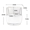 thumbnail image 6 of Furvclv Modern 360° Swivel Accent Chair, Velvet Round Barrel Chair With Hardwood Frame, Wide Upholstered Single Sofa Chairs For Living Room, Bedroom, Kids Room, 6 of 9
