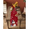 thumbnail image 5 of Red Snowman Christmas Burlap-Cotton Table Runner 108 Inches Long,Berry Snowflake Xmas Farmhouse Table Runners,Outdoor Dining Tablecloths Decor for Baby Shower/Party/Wedding 13x108, 5 of 9