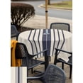 thumbnail image 6 of Square Outdoor Tablecloth with Umbrella Hole Midnight Blue Striped Outside Table Cloth Waterproof Patio Table Cover Beige Geometric Modern Art Zipper Tablecloths for Picnic Party Camping 60x60 Inch, 6 of 8