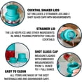 thumbnail image 3 of Masontops Cocktail Shaker Lids – Compatible with any Regular Mouth Mason Jar – 2-Pack with 1oz Jigger Caps - Teal, 3 of 6