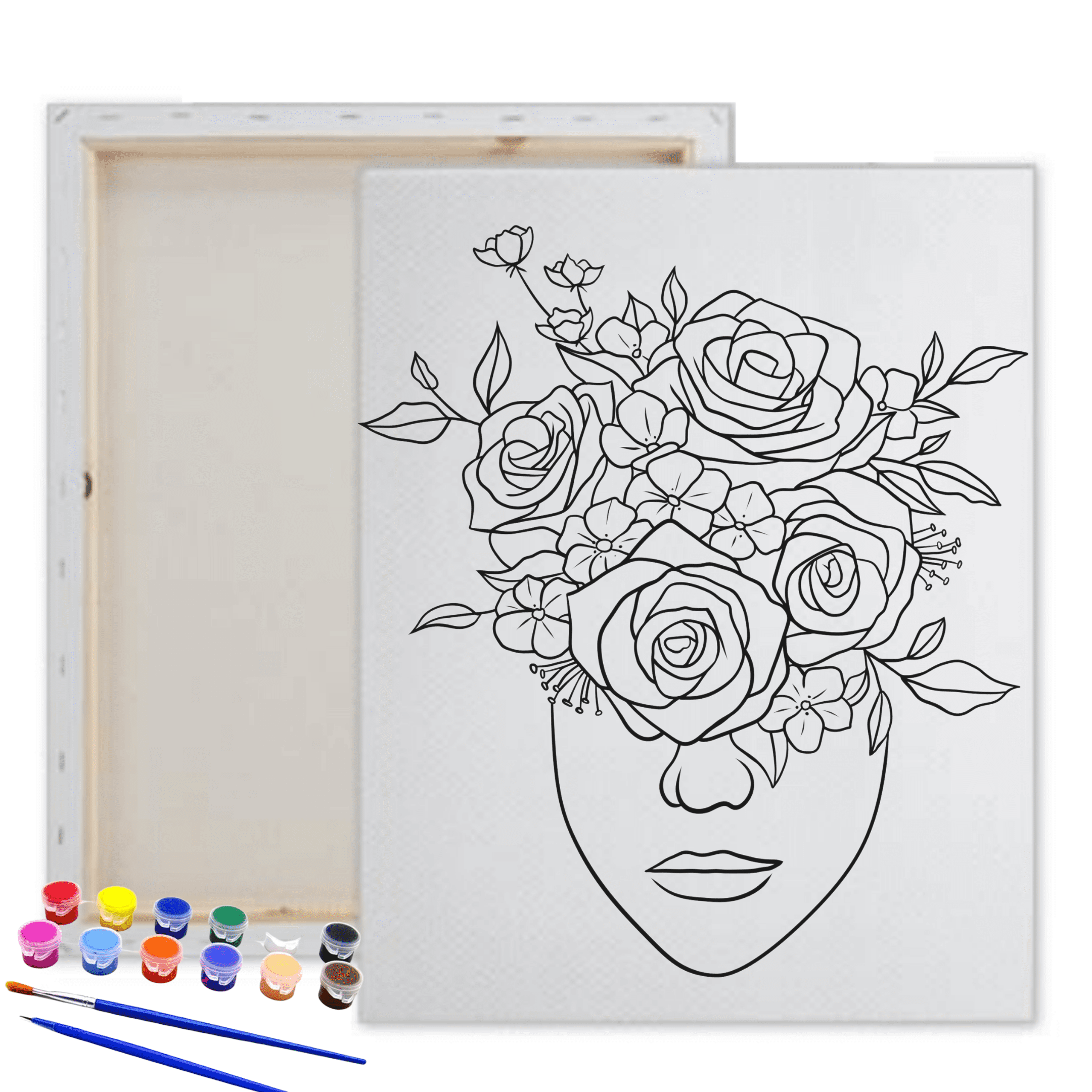 Predrawn Canvas/ City Girl/ Paint and Sip / DIY Art Kit/paint Party  /presketched Canvas /preprinted Canvas /teen Paint Party/ Adult Painting 