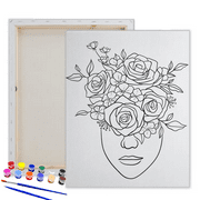 Pre Drawn Canvas Flowers Lady Rose 8X10