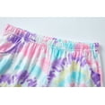 thumbnail image 6 of Beezizac Trendy Tie Dye Spiral Pajamas for Girls 2-Piece Soft Short Sleeve & Pants PJ Set Jammies Size 10, 6 of 8