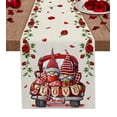 thumbnail image 2 of Valentine'S Day Gnome Love Roses Table Runner Wedding Dining Decoration Holiday Tablecloth, 2 of 5