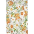 thumbnail image 5 of Watercolor Daisy Tablecloth, Rustic Retro Farmhouse Style Orange White Daisy Flower Blossom Table Cover for Kitchen Dining Picnic Party 60x84inch, 5 of 6