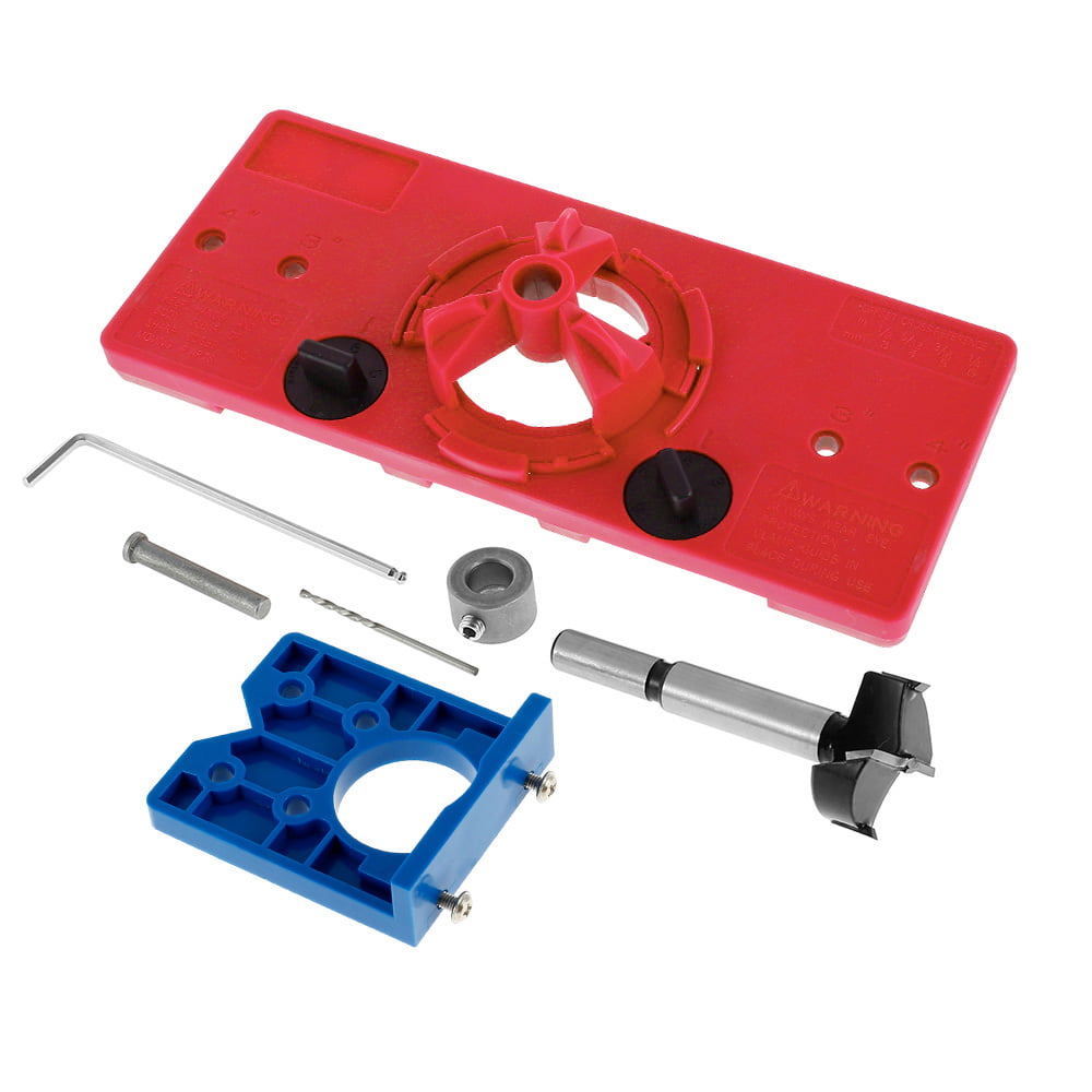 Concealed Hinge Jig Hole Saw Boring Drill Guide Kit Hole Cutter Drill Bit Set 