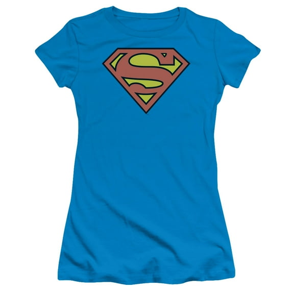 Dc - Superman Logo - Juniors Teen Girls Cap Sleeve Shirt - XX-Large