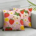 thumbnail image 2 of COMIO  2 Pcs Pillow Cover Pink Strawberry Throw Pillow Case Cute Decor for Home Sofa Couch Double Sided Pattern Soft Pillowcase, Cute Strawberry, 2 of 6