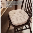 thumbnail image 3 of VHC Brands Chair Pad 16.5x18, Cotton Dining Room, Living Room Chair Pads, Seat Cushion with Ties, Tucked, Connell Collection, Rectangle 16.5x18, Burgundy, Set of 2, 3 of 4
