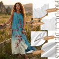 thumbnail image 7 of FOR U DESIGNS Blue Plum Blossom Print Matchable Couples' Outfit Button-up Shirt Or Flowy Dress Linen-Like Womens Sleeveless Sundress Mens Casual Shirt, 7 of 7