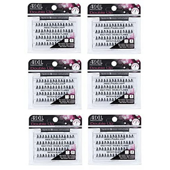 Ardell Double Individuals Knot Free Double Flares Black Med (6 Pack)