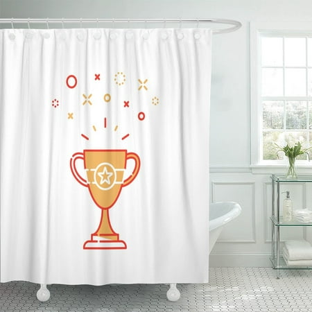 PKNMT Celebration Winner Cup First Place Award Mono Line Best Shower Curtain 60x72