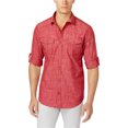 thumbnail image 1 of INC Camisa con botones de utilidad texturizada para hombre, rojo, grande, 1 of 1