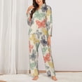 thumbnail image 3 of Wukai Butterfly Print Women's Pajama Set - Soft Long Sleeve Sleepwear for Comfort and Style-XX-Large, 3 of 9