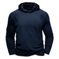 thumbnail image 3 of SWSMCLT Men's Long Sleeve Hoodie Soft Cotton Lightweight Slim Fit Tshirt Hooded Sweatshirt Casual Fall Top Holiday Spring Fashion Royal Blue X-Large, 3 of 5