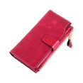thumbnail image 2 of Guardurnaity Monedero de cuero para mujer, portátil, con varias ranuras, plegable, de repuesto, largo, Rectangular, para mujer, Notecase, regalo de Carteras Rosa roja, 2 of 6