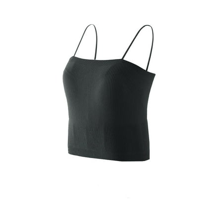 OJSFQUFP Bra Underwire Dark Gray Womens Sports Bra Women s Thin Small Gallus with Top Keep Off Slipping Tank Top Wrap Bra Soft Bra for Daily Life One Size