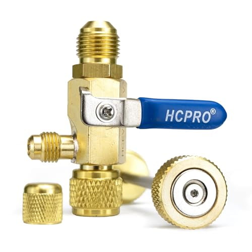 HCPRO HCEVCK438 Quick Flow Vacuum Rated Valve Core Removal Tool 1/4” Female x 3/8” Male and 1/4” Side Port